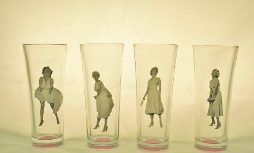 Marilyn Monroe Flared High Ball Glasses Set of 4