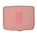 JIARUO Multi-function Makeup Cosmetic Bag Toiletry Travel Kit Organizer (pink dots)
