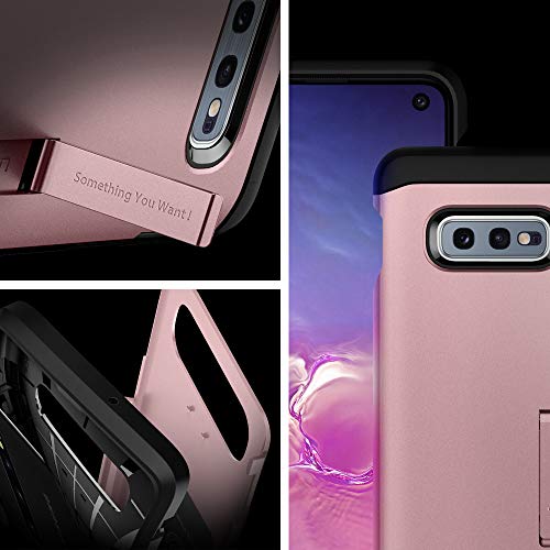 Spigen Funda para Samsung Galaxy S10E Tough Armor con Kickstand y Certificado de Extrema protección - Rose Gold - Imagen 4