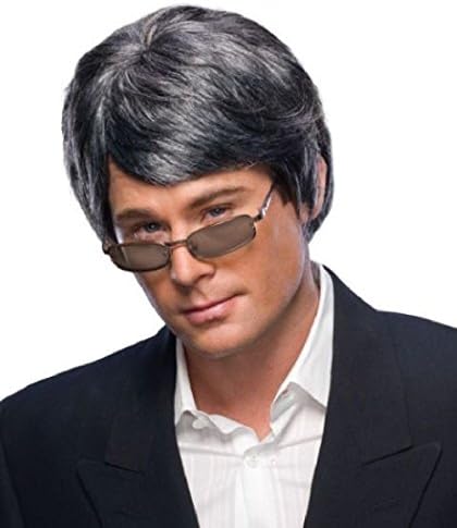 Character Gray Wig Short Men Costume Party Halloween Accessory Old Man Geezer