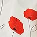 My Jolie Home 60 x 120-Inch Rectangular Tablecloth Ivory White Red Poppy Flower, Christmas Stain Resistant, Washable, Liquid Spills Bead up (Other Size: 63 Inch Round, 60x80 Inch, 60x95 Inch).