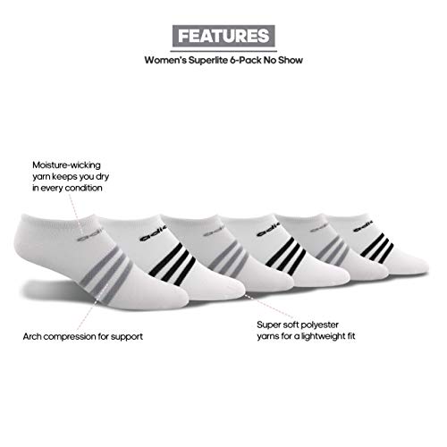 adidas Women's Superlite No Show Socks (6Pair) Pricepulse