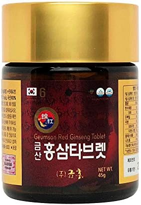 GeumHong Authentic Korean Red Panax Ginseng 1500mg - 6-Year Grown 12% Ginsenosides - ONLY Brand CERTIFIED by Korean GeumSan Gov. - Boost Immunity and Promote Mental & Sex Health - 90Tabs