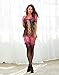 Dreamgirl Women's Masala Garter Dress with Attached Thigh-High Stockings, Black/Fuchsia, One Size