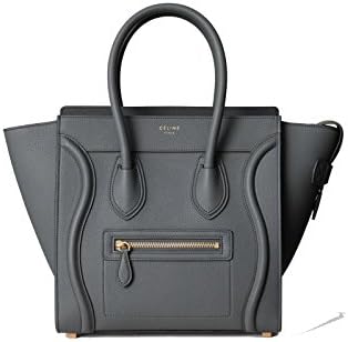 celine medium luggage phanton bag in baby grained calfskin (gray)
