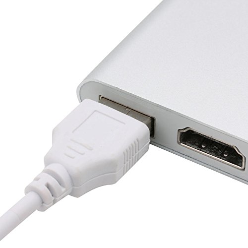 Stebcece 1pc 3 IN 1 USB 3.1 TypeC to USB-C 4K USB3.0 Hub HDMI Charging Port Adapter Cable