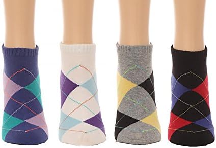 Men's Argyle Print Low Cut Socks - (4 pair set) (One Size(7-12), Multi)