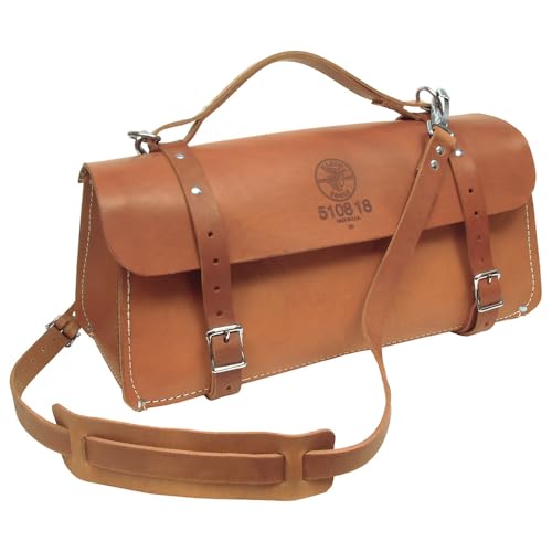 Klein Tools 5108-18 Deluxe Leather Bag, 18-Inch