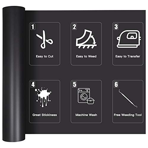 2 Black+Heat+Transfer+Vinyl+Rolls