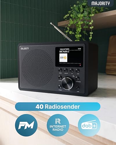 MAJORITY Touro Internet Radio WLAN DAB+ Radio with Bluetooth, DAB Plus Radio Kitchen Radio, Internet WLAN with DSP Speaker, Digital Radio, Frontier Oktiv App Control