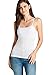 Hollywood Star Fashion Women's Cami Camisole Built in Shelf Bra Adjustable Spaghetti Strap Tank Top Plus Size (3XL, White)