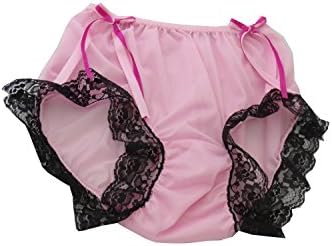 HDBN1666 PINK Handmade Bow Nylon Panties Women Ladies Underwear Briefs