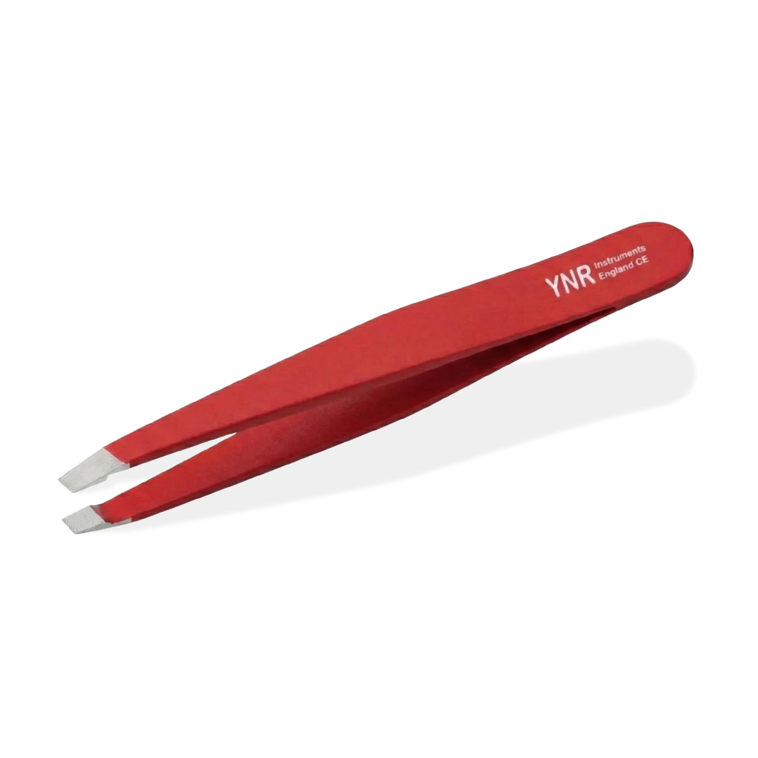 YNR Tweezers for Facial Hair Women – Stainless Steel Slanted Eyebrow Tweezer for Precision Hair Plucking, Chin, Ingrown Hair, Splinters & Tick Remover for Men & Women | (Red)