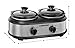 Chefman Double Slow Cooker & Buffet Server with 2 Removable 1.25 Qt. Oval Crocks, Pot Inserts Individually Heat Controlled, Stainless Steel