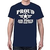 Men's Proud Air Force Dad Navy Blue T-Shirt