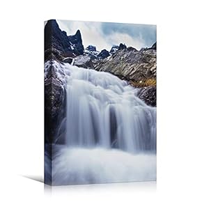 signwin Canvas Wall Art Mountain Waterfalls Landscape Multicolor...