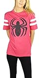 Spider-man Womens Logo Varsity Football Tee Red Heather