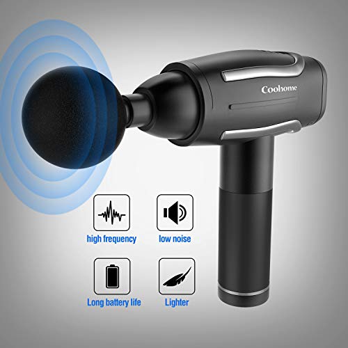 Muscle Massage Gun for Athlete, Handheld Electric Body Massager with 6 Massage Heads and Adjustable Speed, Portable Vibration Massage Device for Deep Tissue Percussion and Muscle Pain Relief