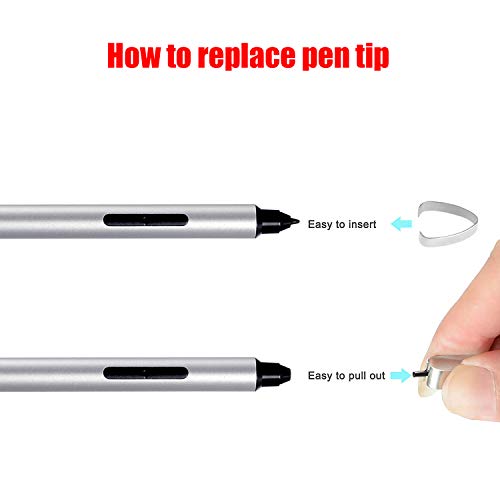Surface Pen, Surface Pen for Microsoft Surface Pro 4 and Surface Pro 3, 4096 Levels of Pressure for High Fidelity Writing, Drawing or Painting with 4 Tips-Silver