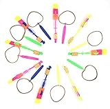 24pc Amazing Led Light Arrow Rocket Helicopter Flying Toy Party Fun Gift Elastic