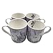 Lightahead Elegent Bone China Coffee Tea Mug set of 4, in attractive gift box in Lavender Floral Design 10 oz each cup