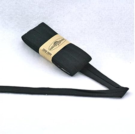 Oaki Doaki Jersey-Einfassband 3m, elastisches Schrägband, Breite: auf 2cm vorgefalzt, schwarz (100)
