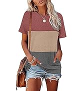 Angerella Womens Short Sleeve Round Neck T Shirts Loose Casual Summer Tops Tees with Pocket