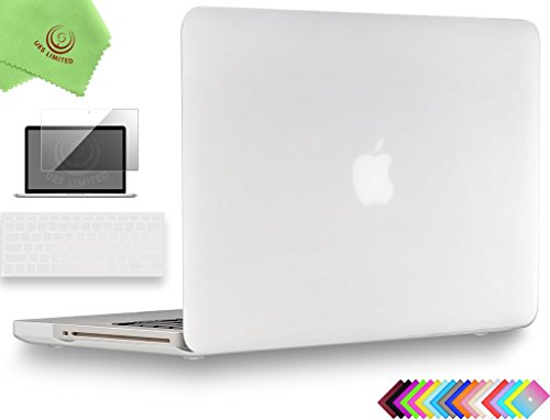 UESWILL3in1 Smooth Matte Hard Shell Case Cover Compatible with MacBook Pro 13 inch with CD-ROM (Non-Retina) (Model A1278) + Keyboard Cover and Screen Protector + Microfibre Cleaning Cloth, Clear