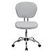 Flash Furniture Beverly Mid-Back White Mesh Padded Swivel Task Office Chair with Chrome Base