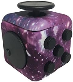 Durable Fidget Toy Cube Relieves Stress,Anxiety Attention and Boredom for Children and Adults (Purple Galaxy)