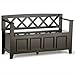 SIMPLIHOME Bedford SOLID WOOD Universal TV Media Stand, 53.9 inch Wide, Living Room Entertainment Center, Storage Cabinet with Glass Doors, for Flat Screen TVs up to 60 inches in Dark Tobacco Brown