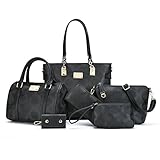 Itscosy Clutch Handbags for Women Bags for Ladies Handbag and Purse Shoulder Bags+crossbody Bags+wallet+purse+keychian 6 Piece Set Bag (Model 6-purple)