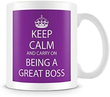 Purple Keep Calm And Carry On Being A Great Boss - Printed Mug by Finger prints