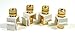 2-Pair White Keystone Banana Jacks with Black & Red Rings, Binding Post Audio Speaker