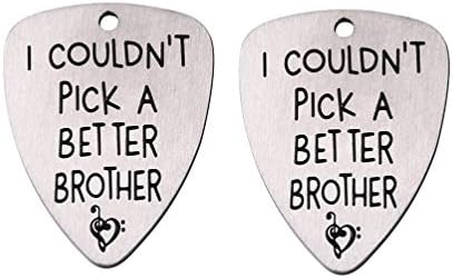 新作製品 世界最高品質人気 新作製品 世界最高品質人気 2ピースギターピック私は良い兄弟ピックを選ぶことができませんでしたピックチタン鋼エレキギターピックアップピックキーリング楽器アクセサリー音楽ギフト シルバー Heallily ビューティー ゲーム