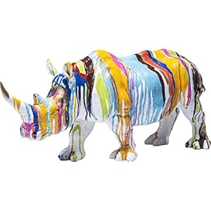 Kare 37348 Design Deko Figur Rhino Colore, 26x55x17cm