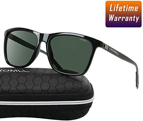CROMLL Unisex Polarized Aluminum Magnesium Sunglasses Vintage Sun Glasses For Men and Women,Gray Lens