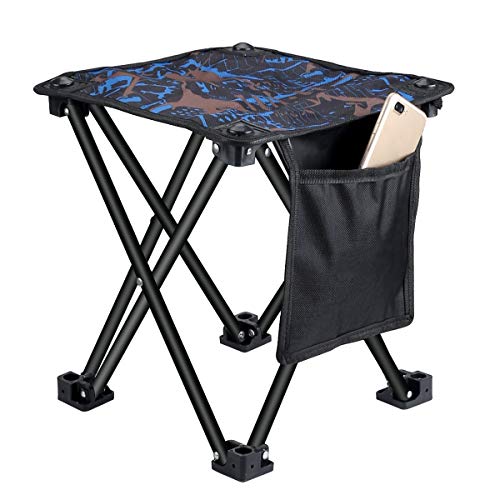 Small Camping Stool, Fishing Travel Outdoor Folding Stool, Portable Stool for Camping Walking Hunting Hiking Picnic Garden BBQ, 600D Oxford Cloth Slacker Stool Holds Up 330lbs with Carry Bag