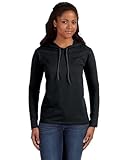 Anvil Ladies 100% Ring Spun Cotton Long Sleeve Hooded T-Shirt. 887L