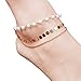 Doinshop New Charm Girls Lady Beach Multi Tassel Sequins Bead Anklet Chain Foot Jewelry (white)