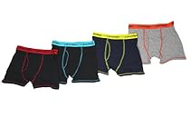 Calvin Klein Cotton Stretch Boys' Boxer Briefs (4 Pack) (Small / 6-7, Navy/Black/Grey)