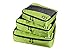 Jusney@ 6 Set Travel Organizer 3 Cubes with 3 Compression Pouches Waterproof Luggage Clothing Finishing Bag (Green)