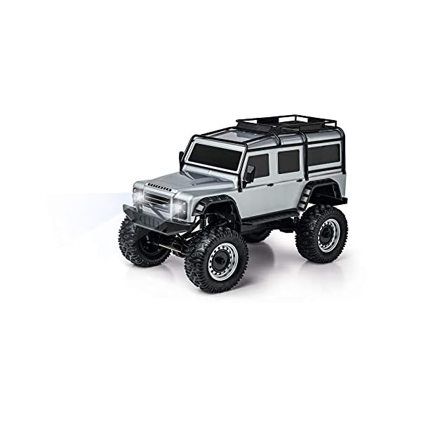 Carson 1:8 Land Rover Defender 100% RTR Silber, Ferngesteuertes Auto, RC Fahrzeug, inkl. Batterien und Fernsteuerung… – Bild 3