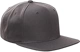 Original Yupoong Pro-Style Wool Blend Snapback Snap Back Blank Hat Baseball Cap 6098M - Dark Grey