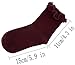Youth Women Ankle Ruffle Slouch Socks With Frilly, Cute Vintage Lettuce Edge Crew Sock For Uniform/Dress/boot (Dark blue,Pink,Orange,Red,Skin)