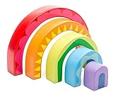 Le Toy Van Petilou Collection Wooden Rainbow Tunnel Set Premium Wooden Toys for Kids Ages 12 months & Up