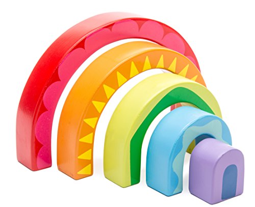 Le Toy Van Petilou Collection Wooden Rainbow Tunnel Set Premium Wooden Toys for Kids Ages 12 months & Up