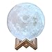 CPLA Extra Large 7.1INCHES Seamless LED Lunar Lamp Dimmable Brightness Warm & Cool White, Touch Control Moon Light Gifts Decorative Diameter 18cm, 7.1 in, 3color