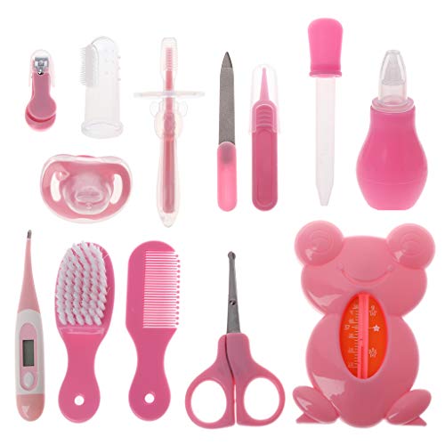 Abicial 13 PCS Baby Kids Health Care Thermometer Nail Clippers Comb Grooming Hairbrush Pacifier Toothbrush Newborn Safety Care Tool Gift