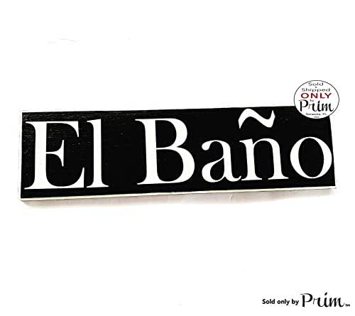 Amazon.com: 14x4 El Bano Custom Wood Sign Spanish Restroom Bathroom